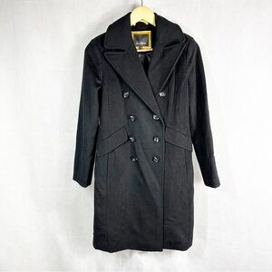Sam Edelman Wool Blend Double Breasted Black Coat Jacket size 2